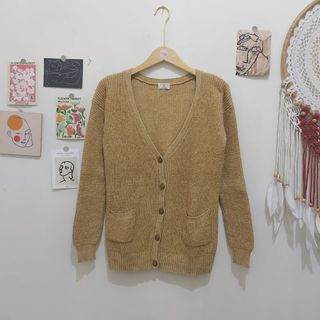 Waffle cardigan rajut cardi knit kniweat sweater outer outerwear not uniqlo