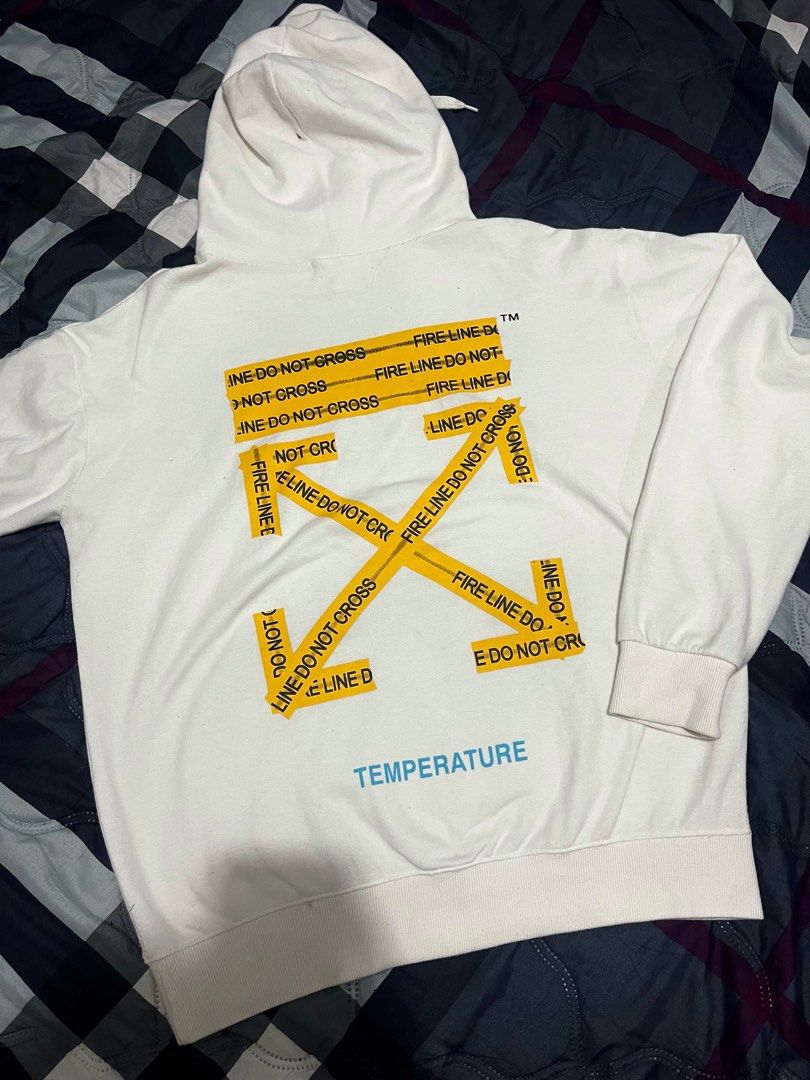 Off white fire line outlet do not cross hoodie