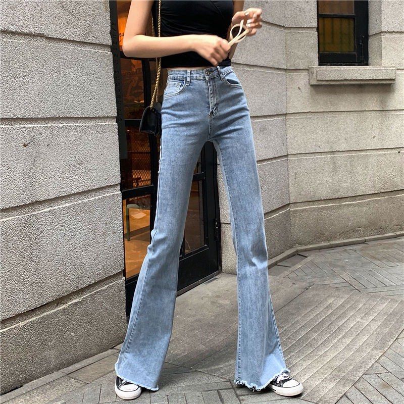 Wide leg Jeans Slim-Fit Bootcut High-Waist Flared Casual Blue Retro Jeans  Pants, Women's Fashion, Bottoms, Jeans & Leggings on Carousell