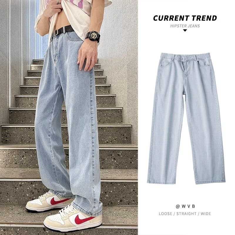 WK Jeans For Men Denim Pants Baggy Pants For Men Wide Leg Pants Straight  Cut Korean Loose Plus Size, Men's Fashion, Activewear on Carousell