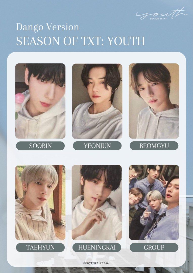 Txt Soobin Season Of Youth Photocard WTT TXT SEASON OF YOUTH PCS