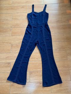 Zalora navy blue flare jumpsuit (S)
