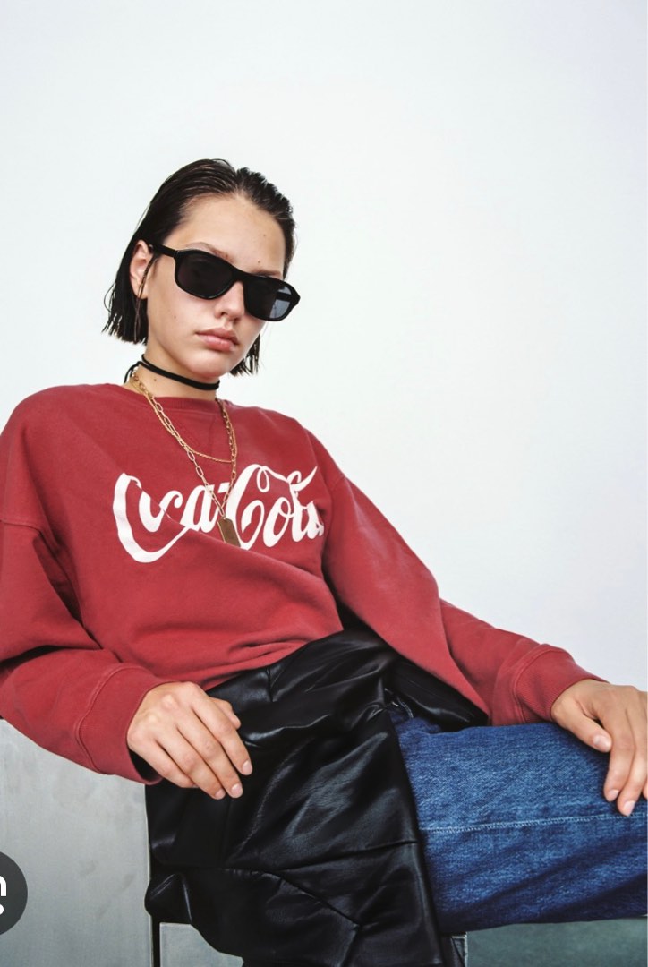 zara ladies coca cola sweatshirt size small 