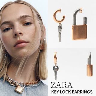 ZARA Key Lock Earrings