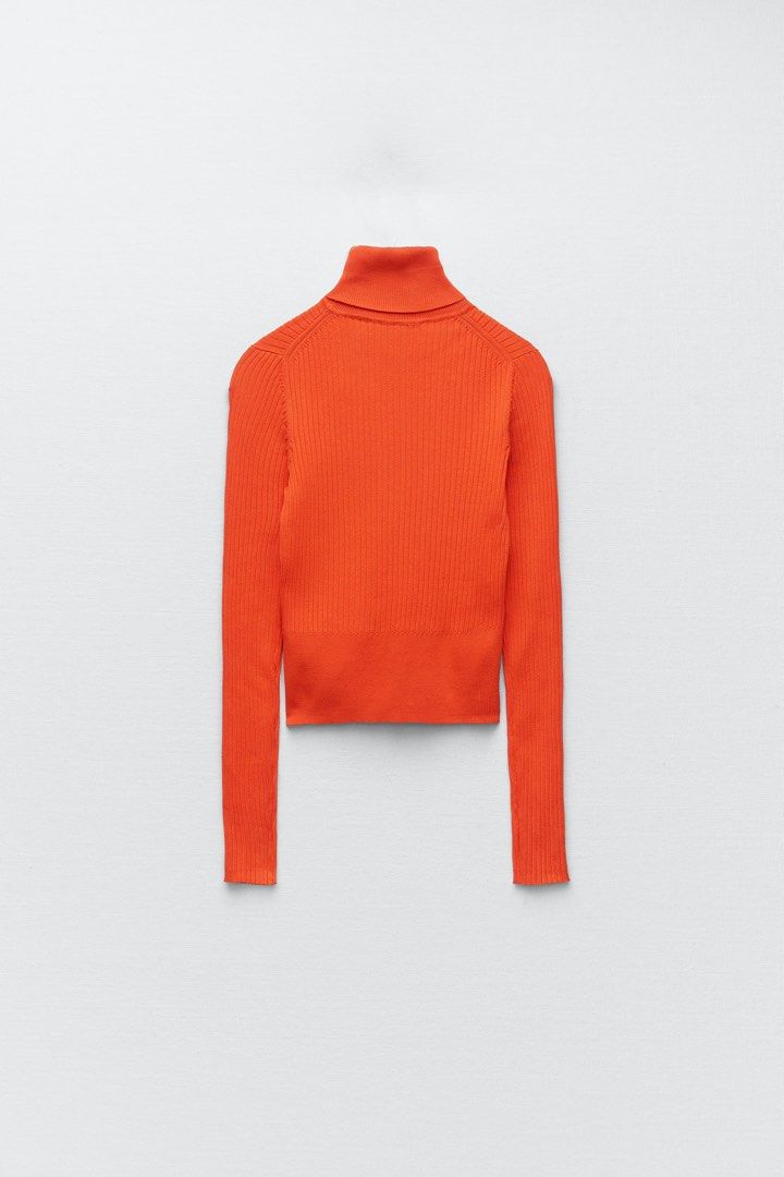 Zara Ribbed Knit Turtleneck Sweater, Women's Fashion, Clothes on