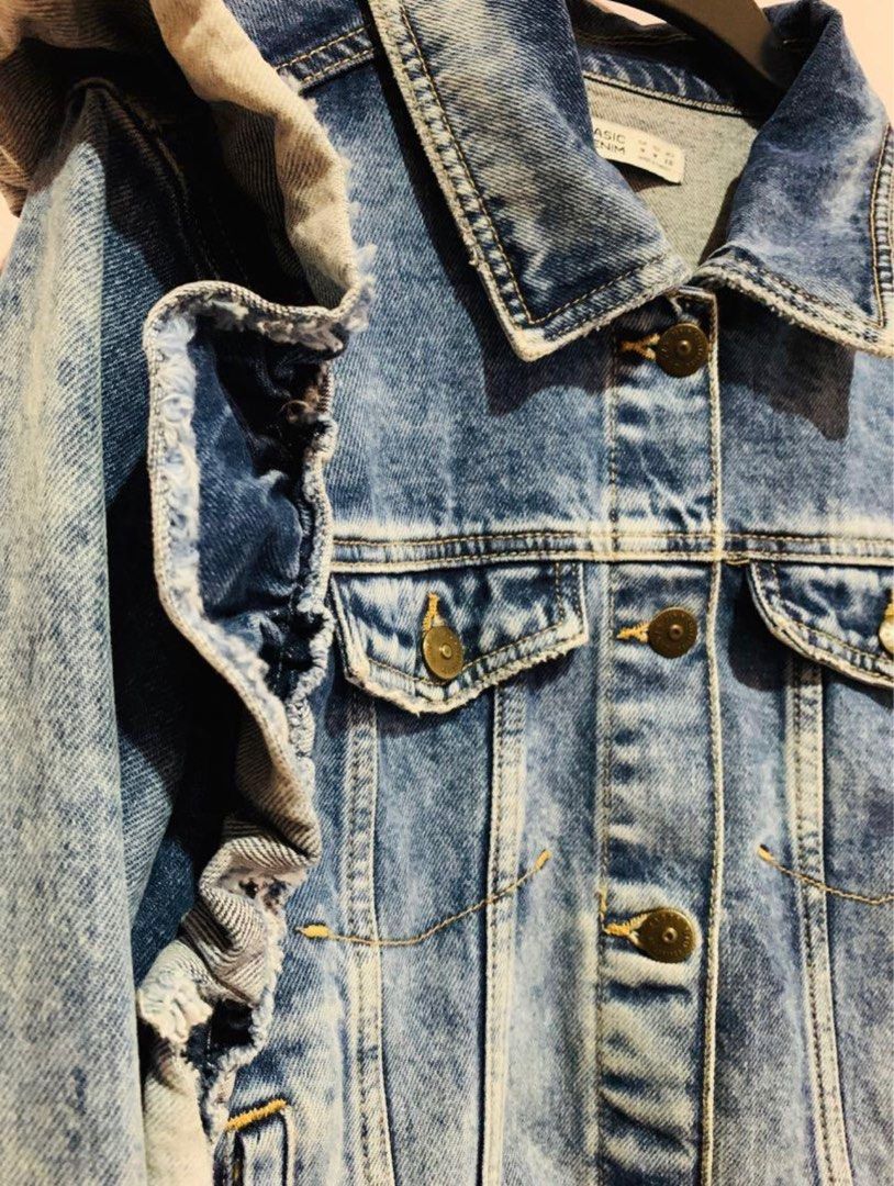 Frill denim discount jacket zara