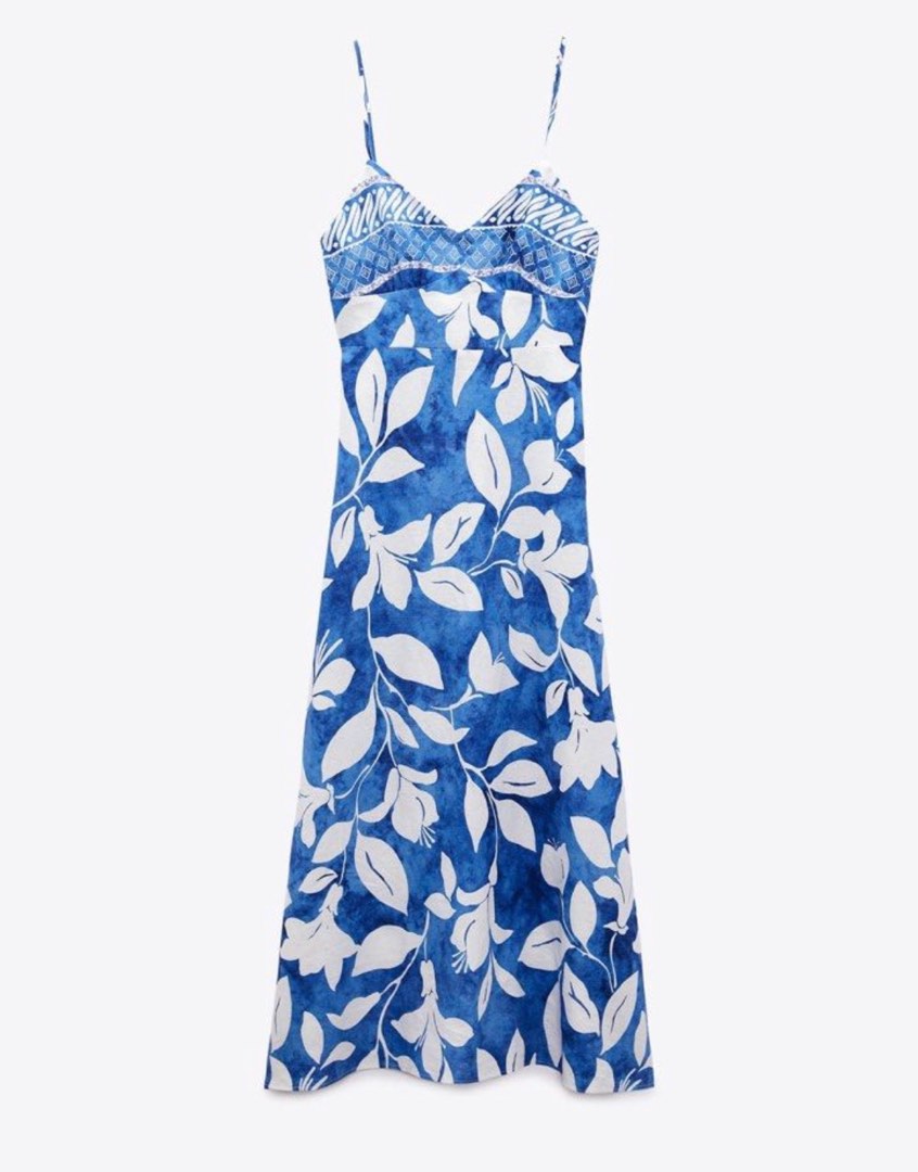 Zara Linen blend Dress, Women's Fashion, Dresses & Sets, Dresses on