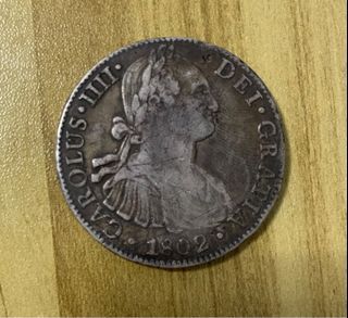1802 Carolus IIII 8 reales old spanish silver coin