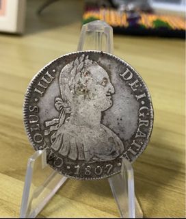 1807 Carolus IIII 8 reales old Spanish silver coin