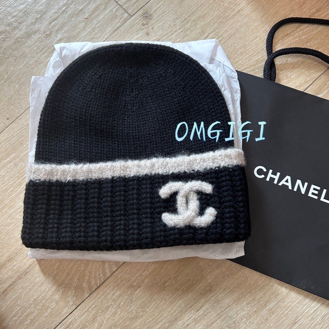 23K Chanel 冷帽/針織帽，cc logo 冬季帽子，Chanel香奈兒冷帽, 女裝 