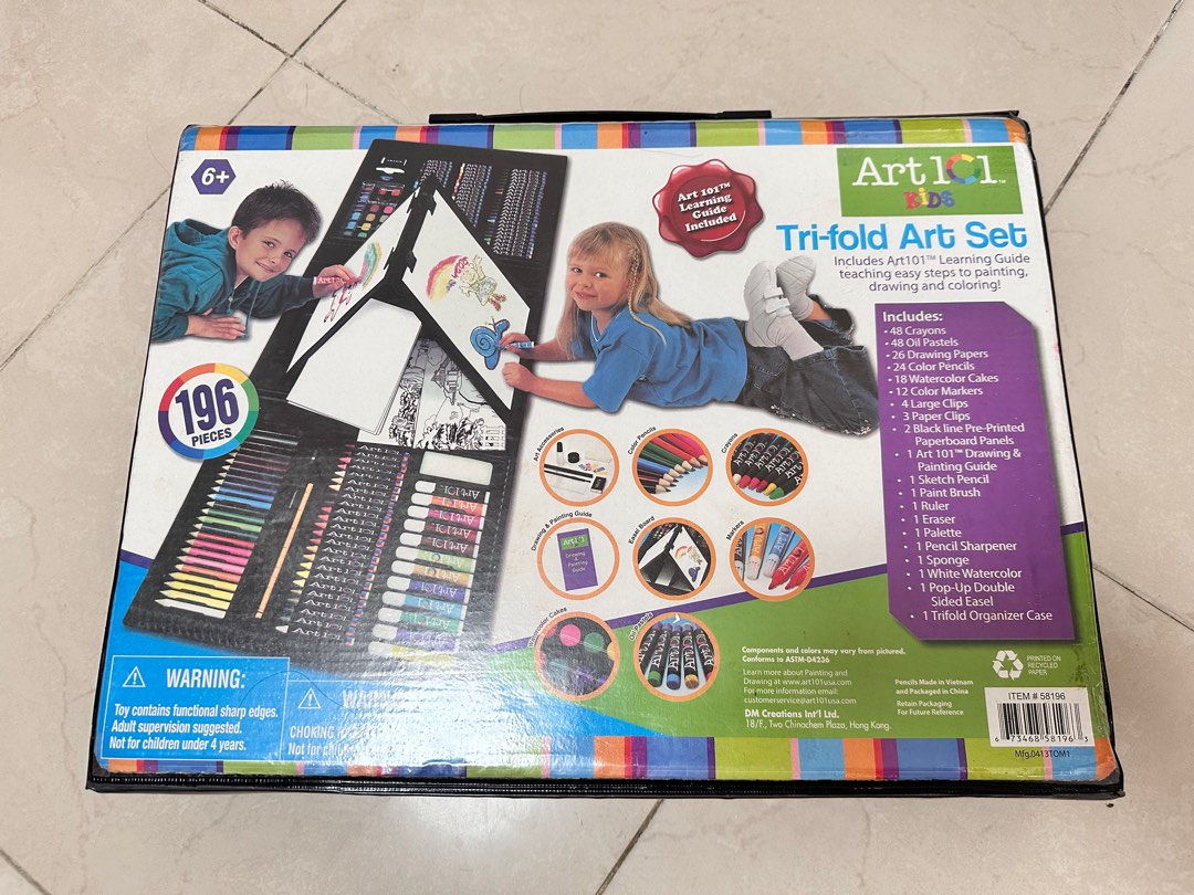 Art 101 Double Sided Trifold Easel Art Set - 179-Piece