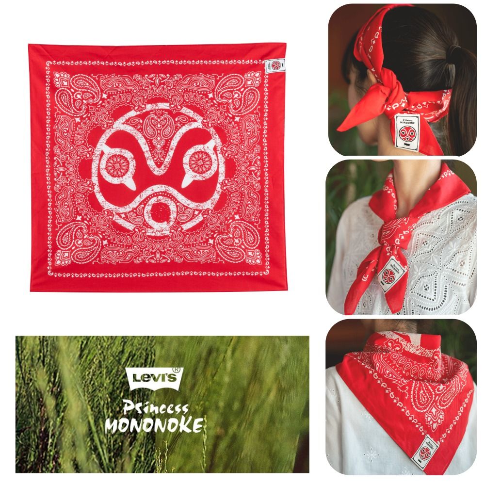 バイヤー厳選用品 levi's mononoke リーバイス もののけ姫 バンダナレッド 断ち切れ 小物