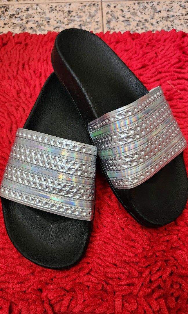 AUTHENTIC ADIDAS CHROME WOMEN SLIDES