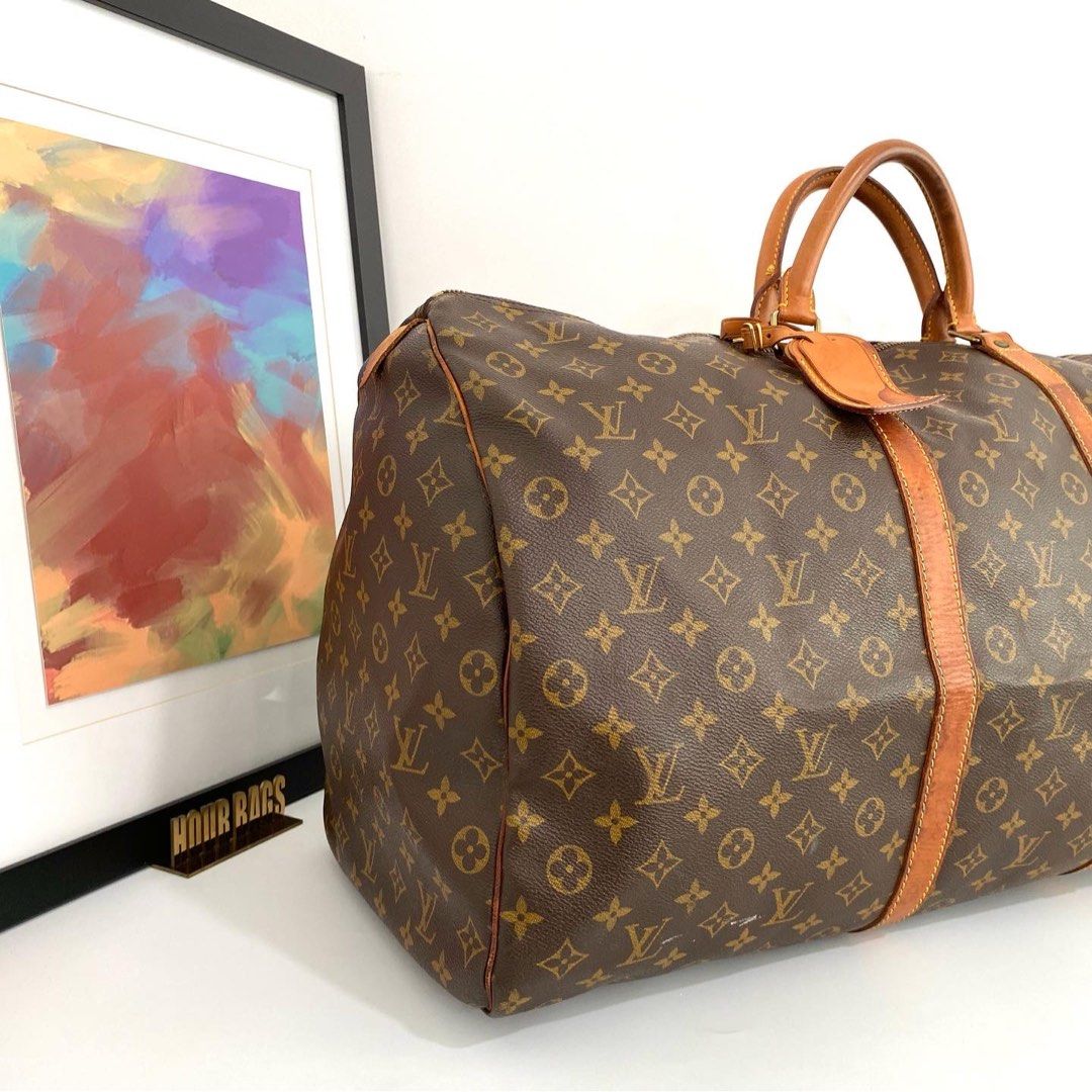 Louis Vuitton Keepall 45 Monogram Canvas Travel Bag Brown