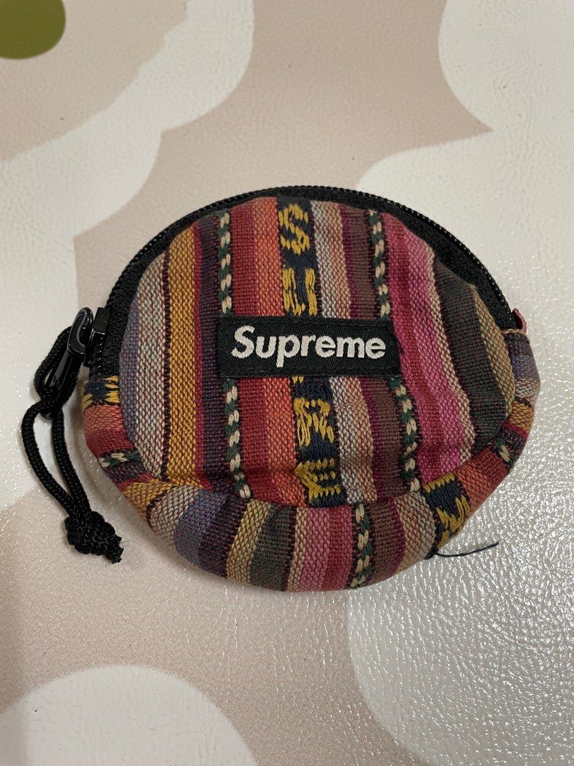 Supreme woven striped shop coin pouch
