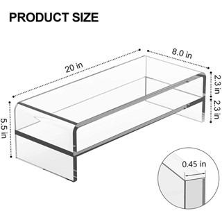 Acrylic Computer Monitor Laptop TV Stand Riser 12MM Thickness KNT2512 ...