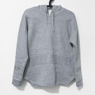 ADIDAS ORIGINALS HOODIE 經典復古 三葉草 LOGO 保暖 休閒 長袖 修身 剪裁 連帽 帽T 女版 灰色 34號 AY6697 CLT-W TP0_239 #23開學季