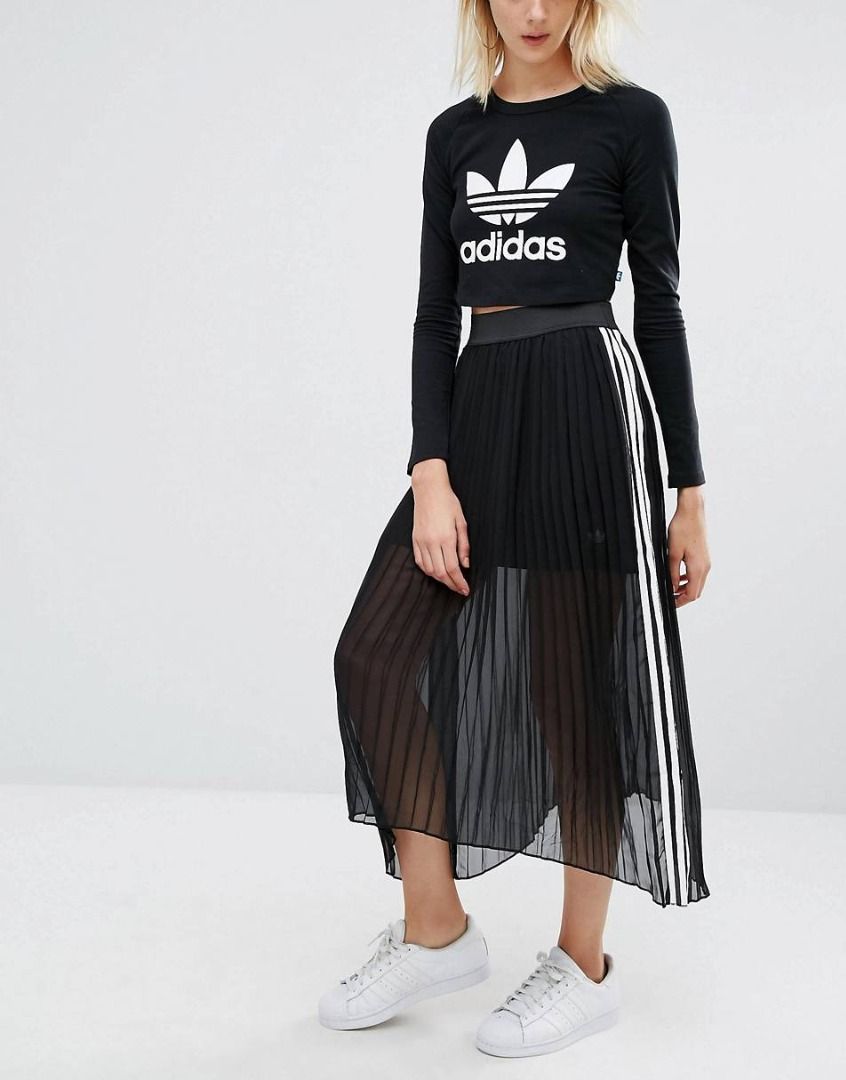 Adidas 3 stripe midi skirt 2025