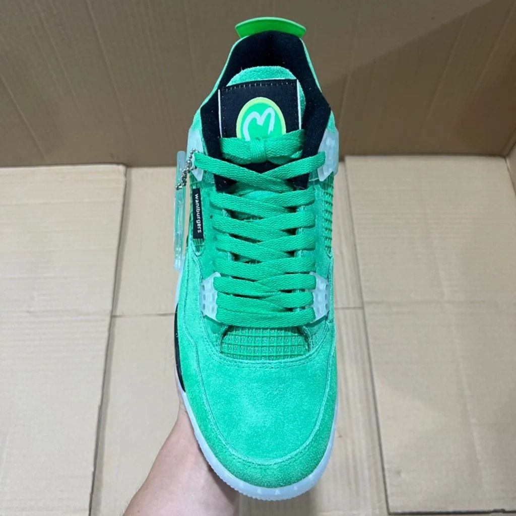 Air Jordan 4 Wahlburgers PE Green Men s Fashion Footwear