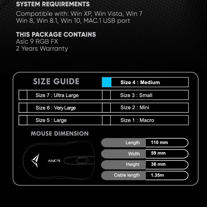 Alcatroz Asic 9 RGB FX Hi-Definition USB Wired Mouse With 1000 CPI ...