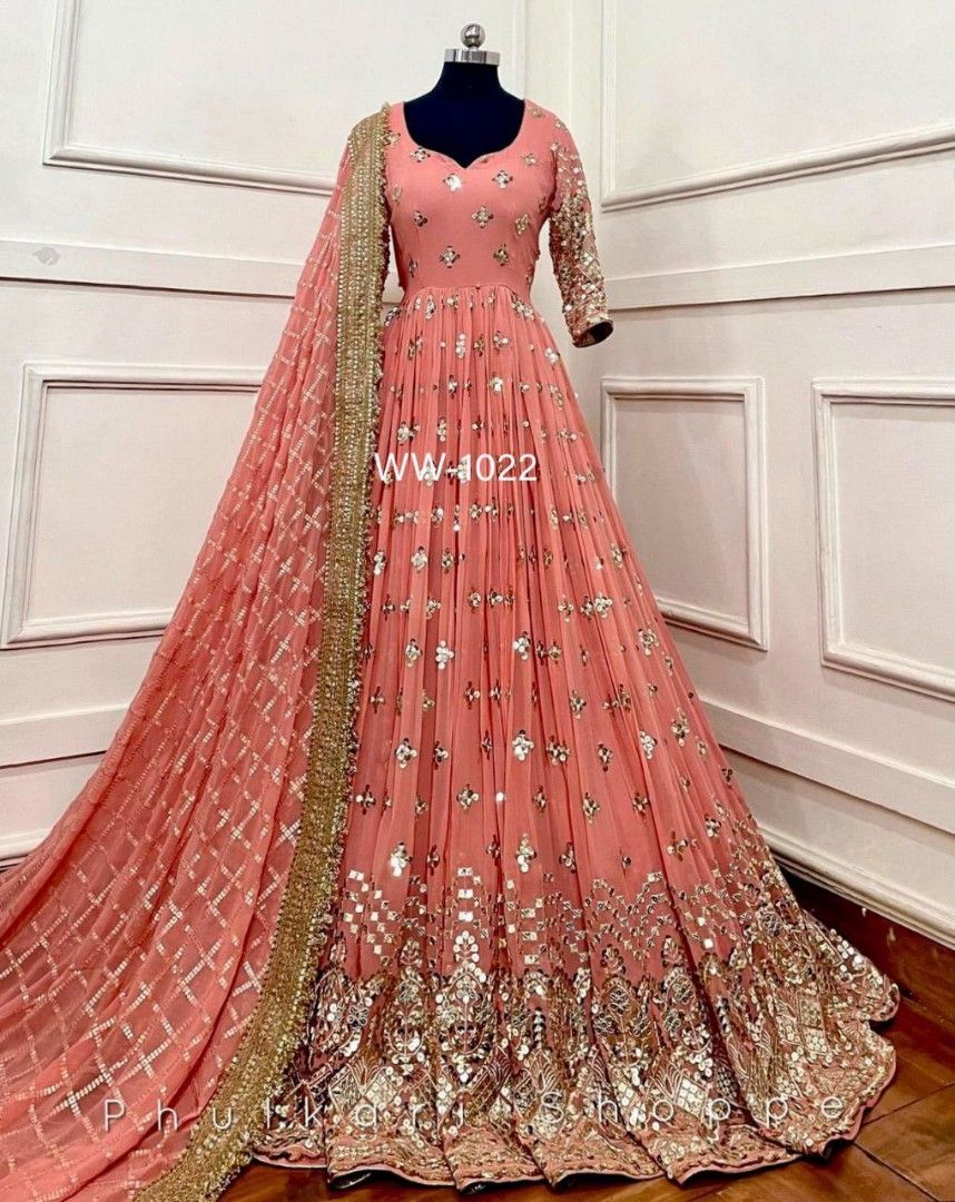 Celebrate Style Anarkali Gowns with cutwork dupatta