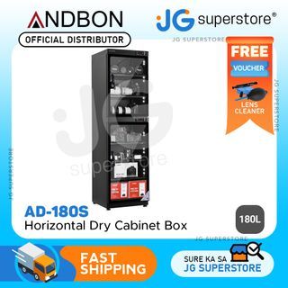 Andbon AD-180S Horizontal Dry Cabinet Box 180L Liters Digital Display with Automatic Humidity Controller AD180S  | JG Superstore