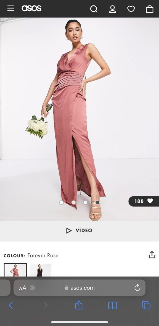 asos bridesmaid dresses uk Jelina Draped Halter Maxi Dress Butter