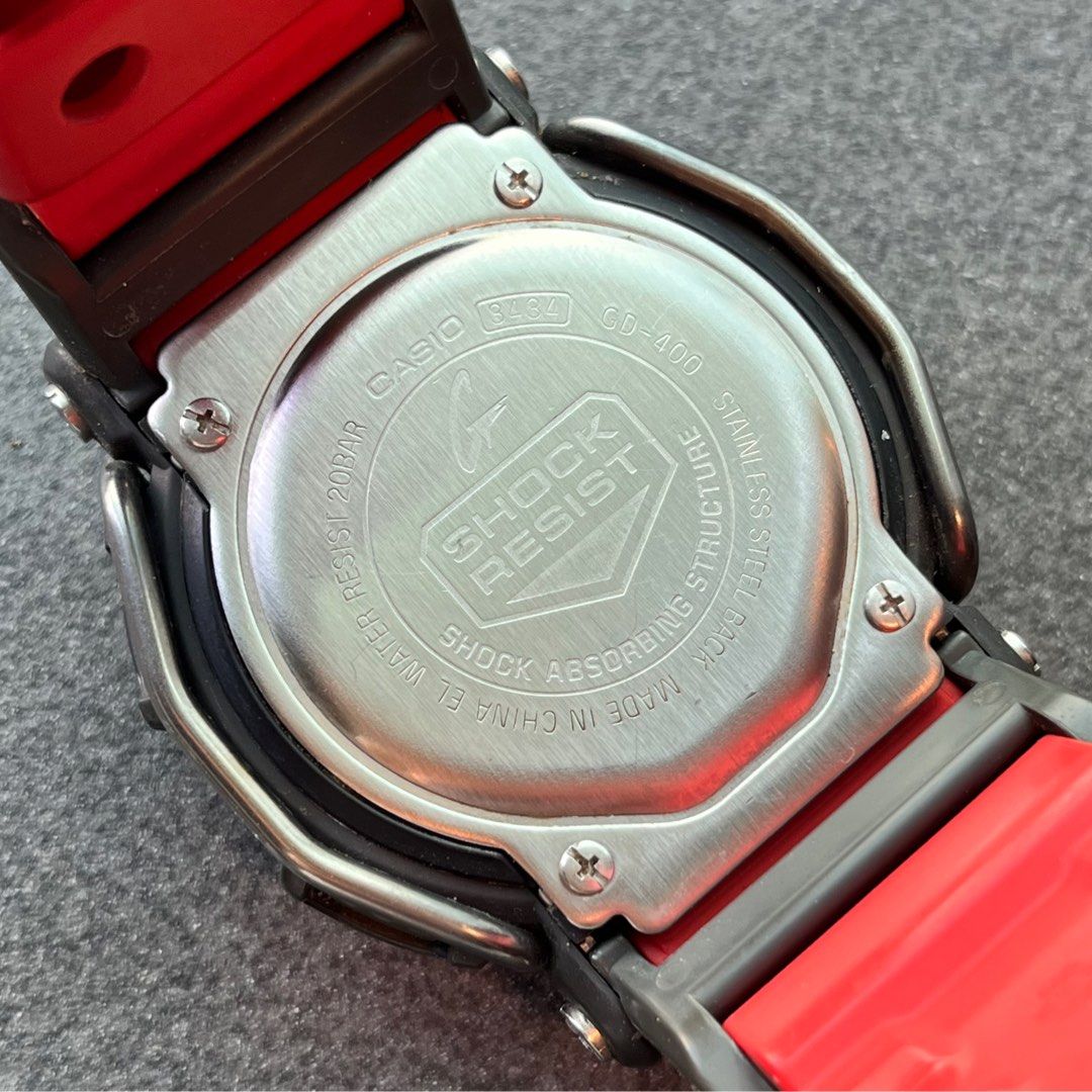 Authentic Casio G Shock GD 400 military red