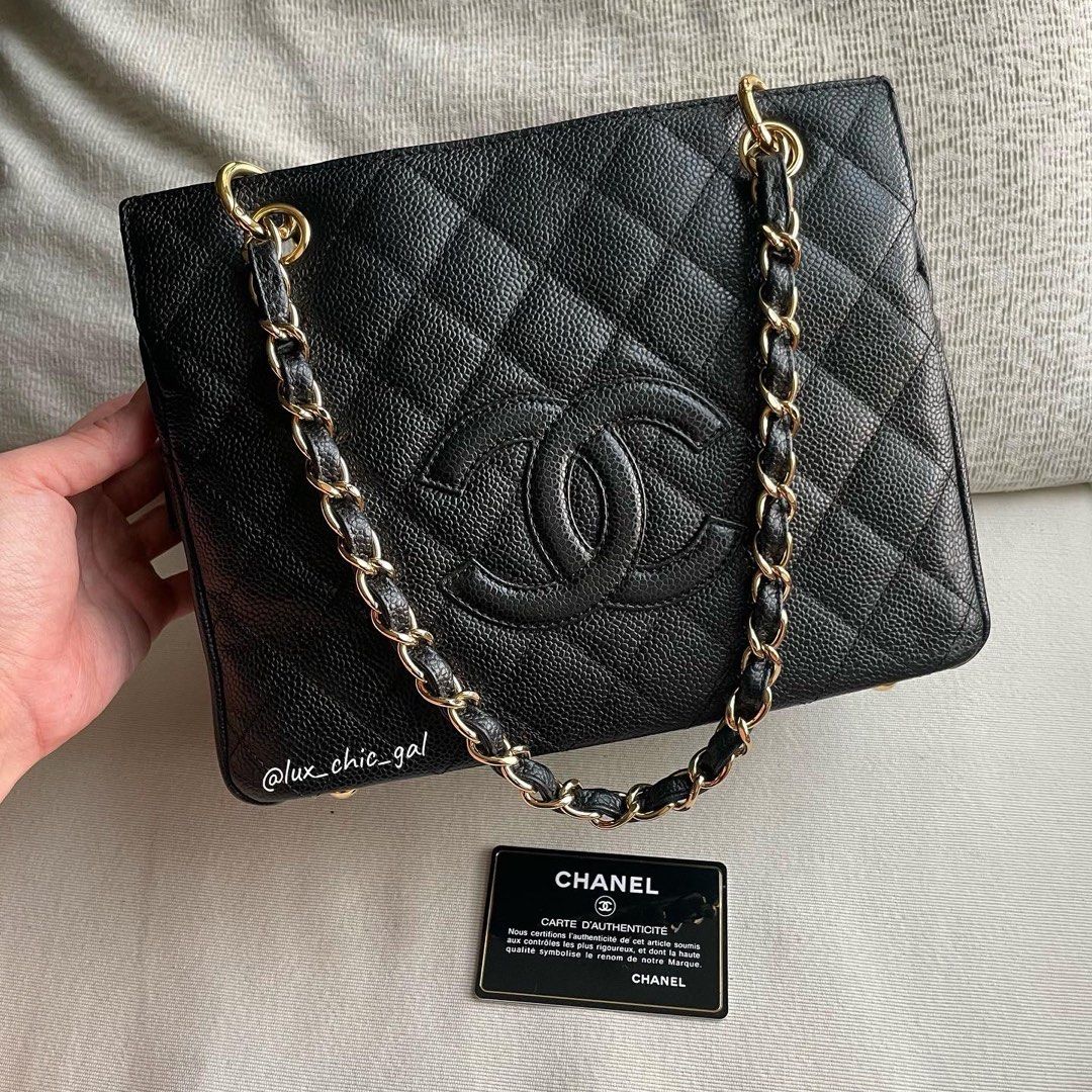 Chanel pst Petite shopping tote caviar bag, Luxury, Bags & Wallets