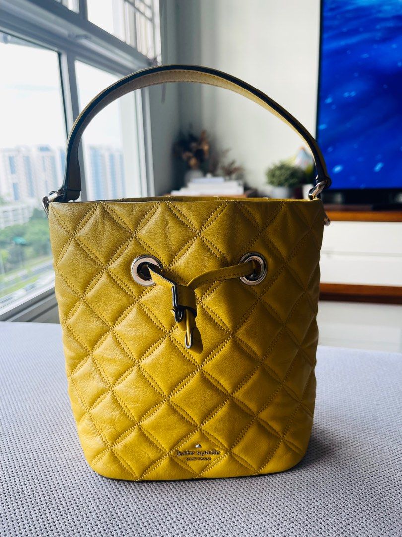 Real leather kate spade bucket bag clearance