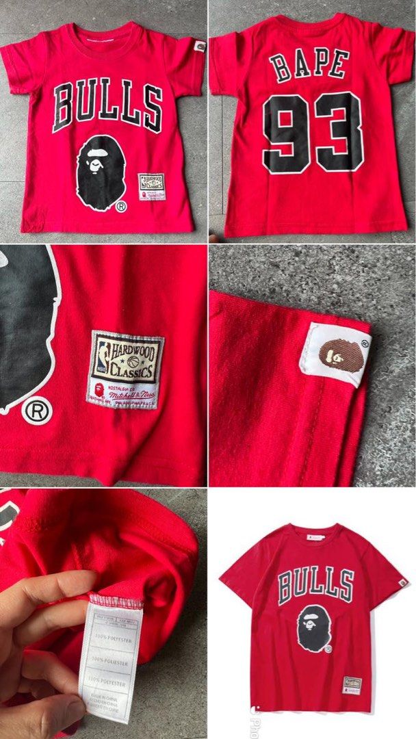 Bape x Mitchell & Ness Bulls Tee Red