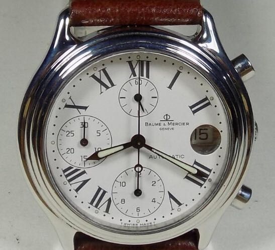 Baume et Mercier (Category: Luxury Watches) located in Makati City. Submitted by unloadealr (Listing ID 1254827873, Image 1). Description: automatic chronograph #luvearth all buttons working original crocodile leather with butterfly clasp check my other stuff for more discounted and 1+1 bundle deals.