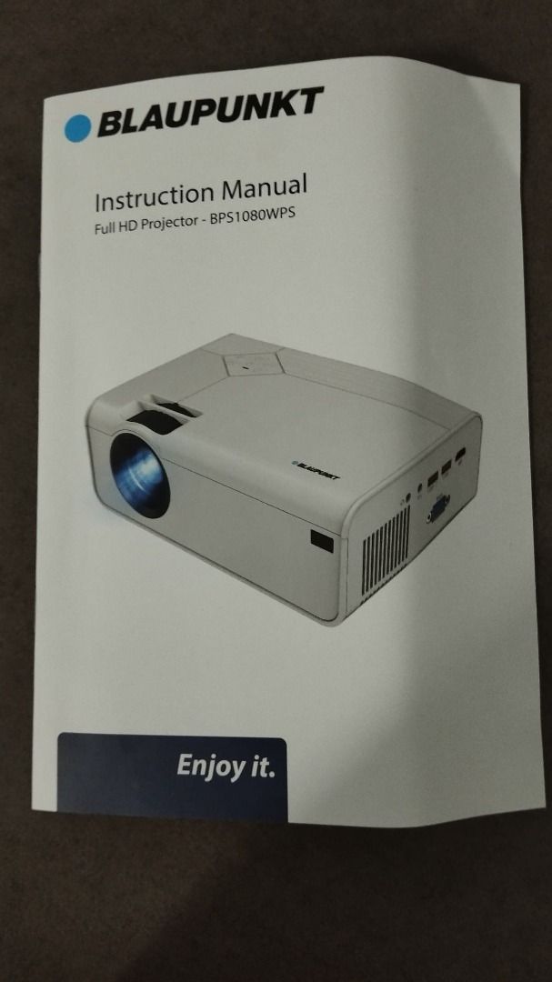 Blaupunkt FULL HD PROJECTOR with Self Inflatable Screen (BPS1080WP), TV & Home Appliances, TV