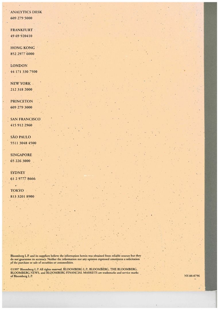 Bloomberg Basics （分類：教科書）位於 Hong Kong。 由 joechang28 提交（商品編號 1137113000，圖片 2）。簡介： Instruction Manuel with 4 Quick Reference Cards, A4 Size 操作手冊 + 4張快捷查閱卡 1997 Edition 出版。