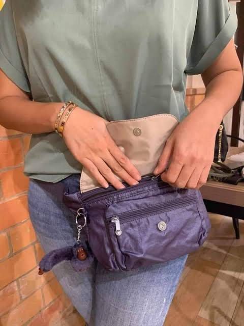 BRAND NEW Kipling Arvin Metallic Purple Crossbody Sling Bag Fanny