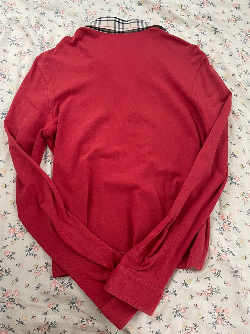 Burberry red long sleeve outlet