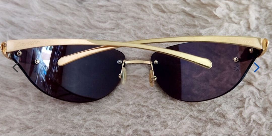 CARTIER Panthere de Cartier RIMLESS GOLD Tone 110 18 Eyewear
