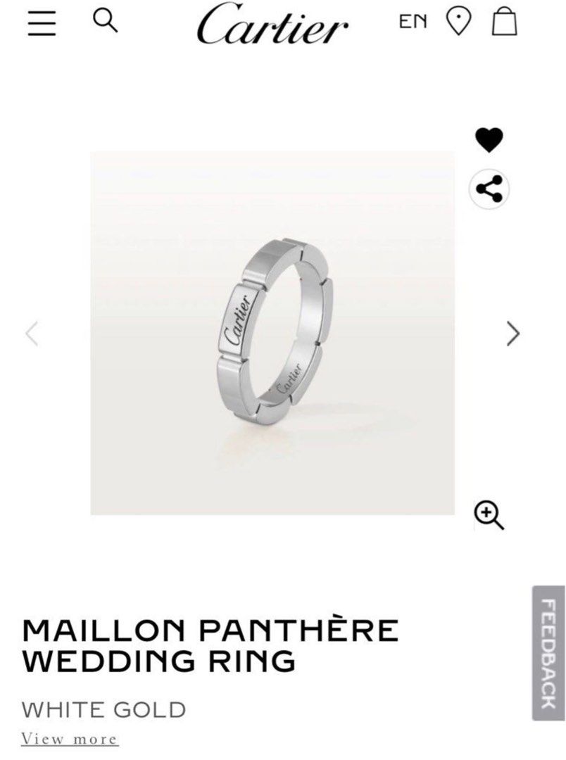 Cartier white ring sale