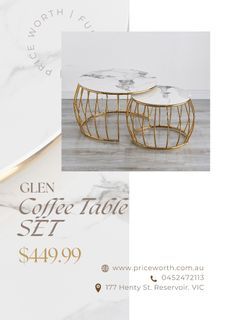<Ceramic> Glen Coffee Table Set FOR SALE!!!