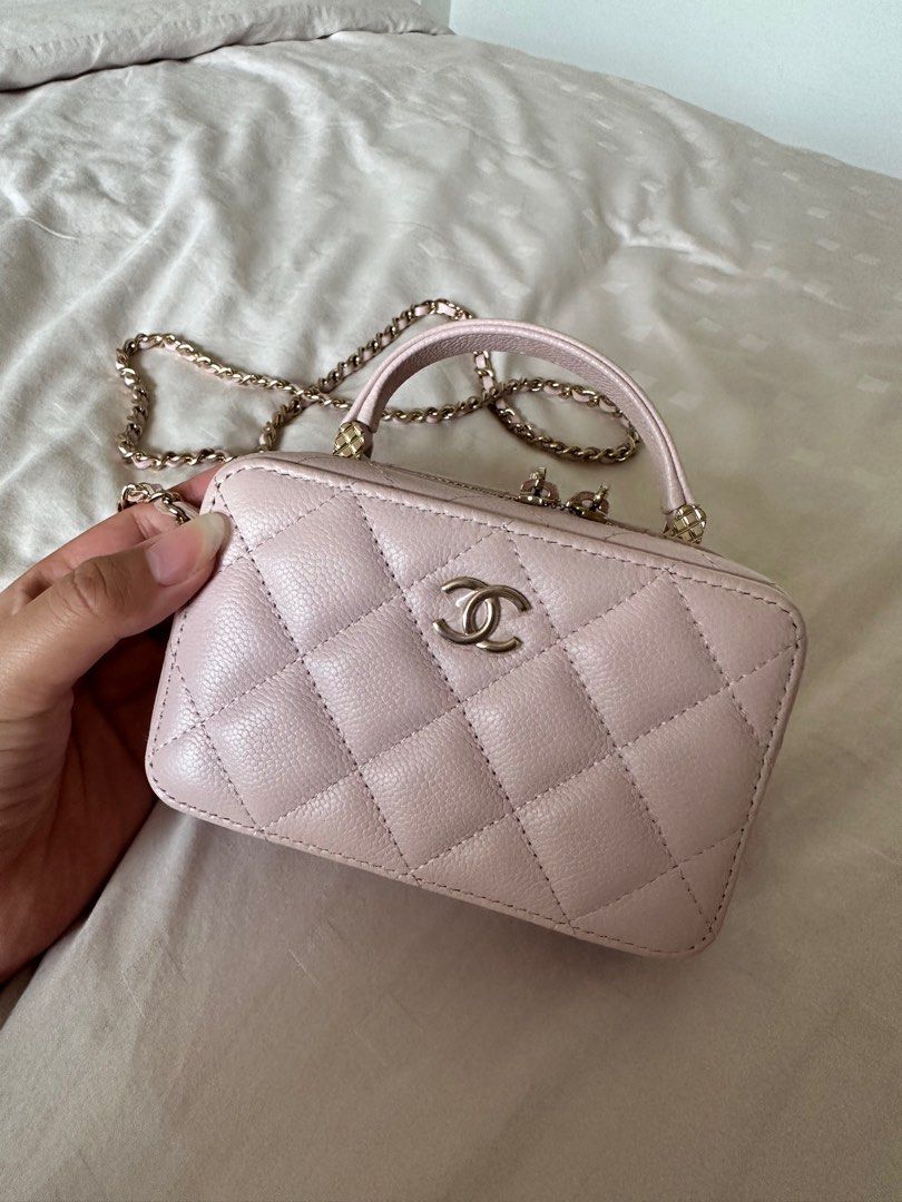 Pastel pink chanel bag on sale