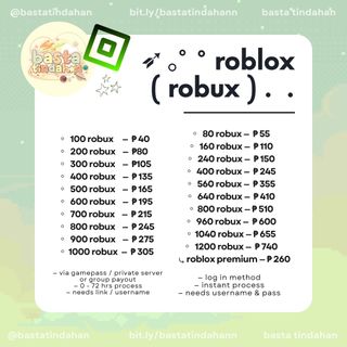roblox robux - View all roblox robux ads in Carousell Philippines