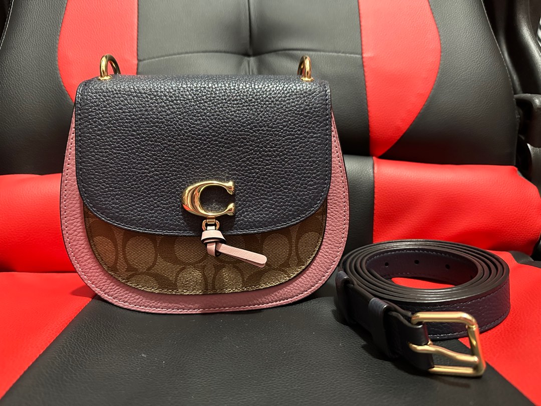 Remi saddle bag new arrivals in colorblock signature canvas