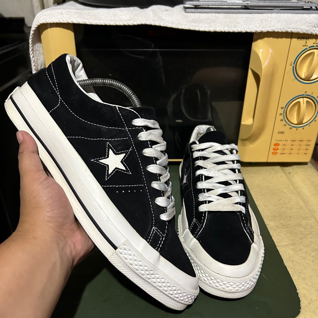 Converse one star black hot sale