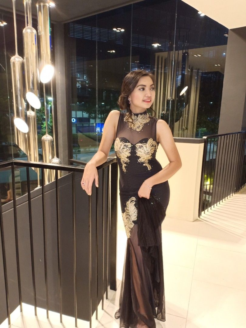 Classy black and gold outfit online