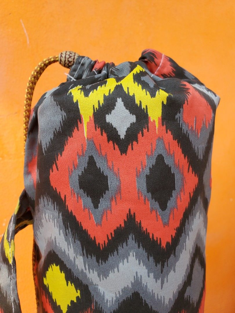 Ethnic Yoga Mat Bag (handmade) (Category: Luxury Bags & Wallets) located in Taytay. Submitted by radthrift (Listing ID 1254891620, Image 2). Description: Selling this yogamat bag from my old brand Sugkisan perfect for travel mat, slim and standard yoga mats fits thickness: 2mm to 4mm yogamat width 24 inches yogamat length 67 inches bag size length 67 cm width 22 cm fabrics korean cotton and polyester.