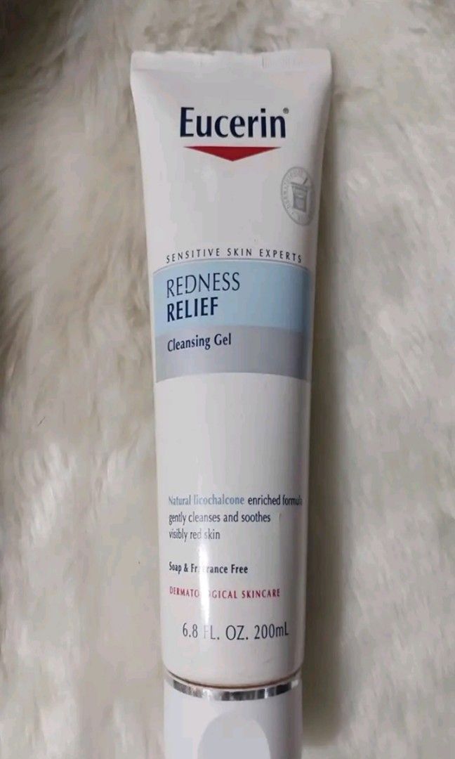 eucerin redness relief claensing gel (Category: Face Care) located in Valenzuela. Submitted by prettyjhoza_23 (Listing ID 1254860515, Image 1). Description: About this item Gentle, soap-free gel cleanses make-up and impurities. Contains natural licochalcone, a skin-soothing extract of the licorice root. Maintains skins moisture balance wont leave a dry, tight feeling. Item Package Dimension: 7.0" L x 3.0" W x 1.8" H.