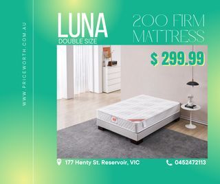 ✨<Firm Mattress>Luna 200 Double Size Mattress for Sale!!! For Sale!!!✨