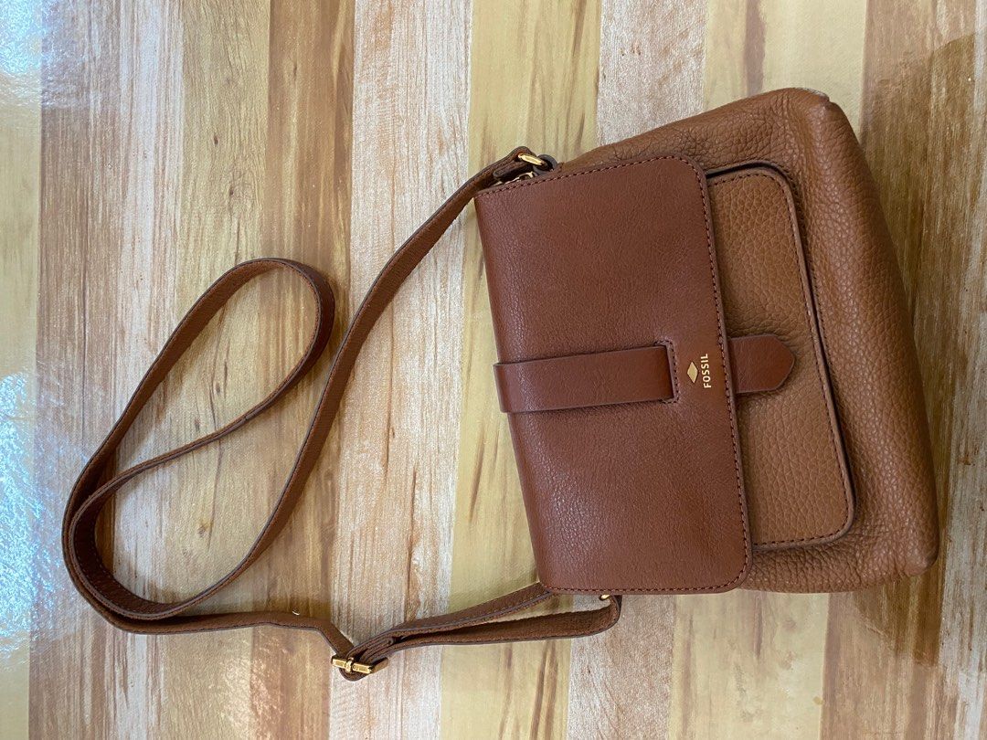 Fossil Kinley Leather Crossbody Brown Women s Fashion Bags