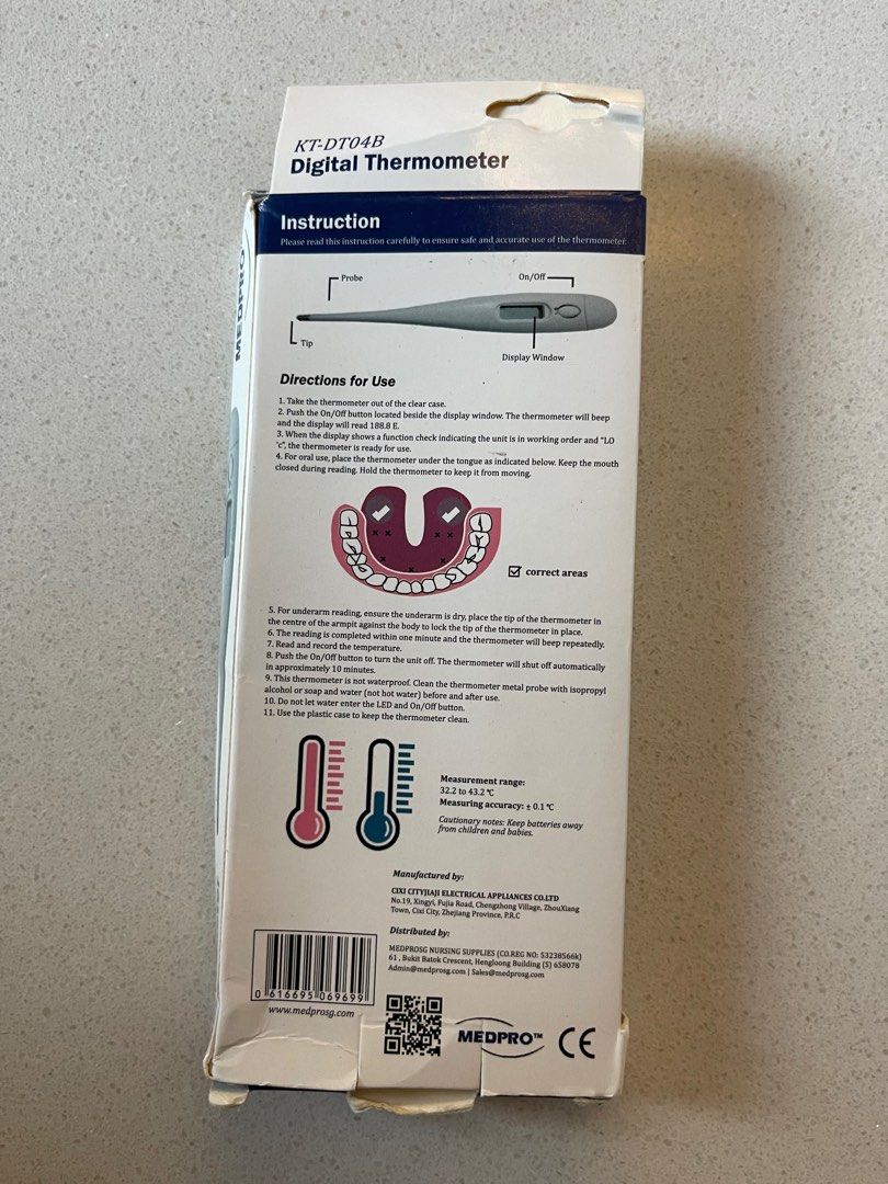 FREE MAILING medipro digital thermometer with memory under tongue