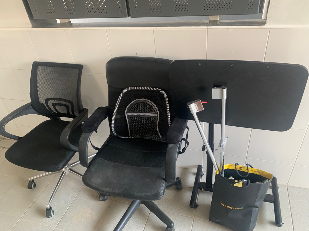 Free office chairs and foldable table, Furniture & Home Living, Furniture, Chairs on Carousell